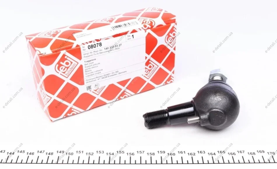 Опора кульова MERCEDES S-CLASS (W140) 91-99 перед. міст низ (Вир-во FEBI) FEBI BILSTEIN 08078 (фото 1)