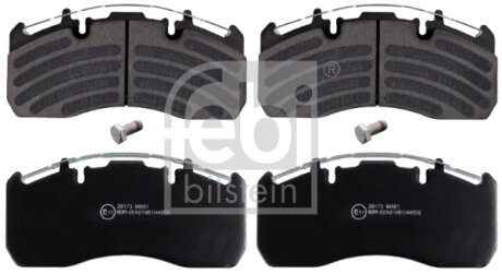 Фото комплект гальмівних колодок, дискове гальмо FEBI BILSTEIN 16906 Комплект гальмівних колодок, дискове гальмо FEBI BILSTEIN 16906