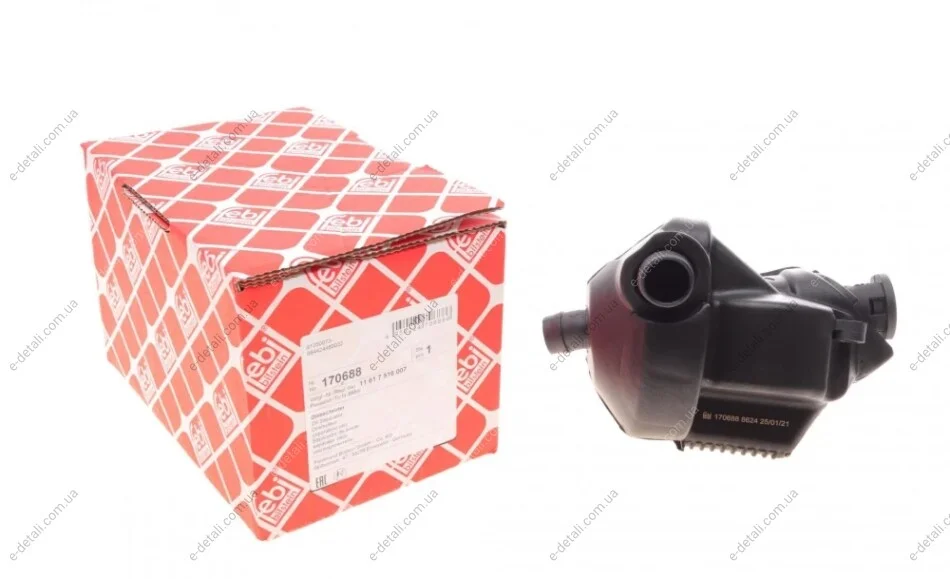 Клапан вентиляции картера BMW 3 (E46/E90)/X3 (E83) 1.6-2.0i 97-11 (сапун) FEBI BILSTEIN 170688 (фото 1)
