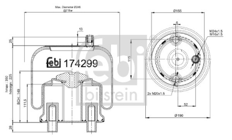 Пневмоподушка FEBI BILSTEIN 174299