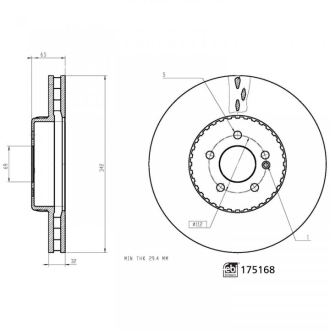 FEBI диск гальм. передн. DB CLS 17- FEBI BILSTEIN 175168