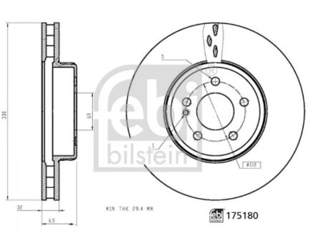 Диск гальмівний FEBI BILSTEIN 175180