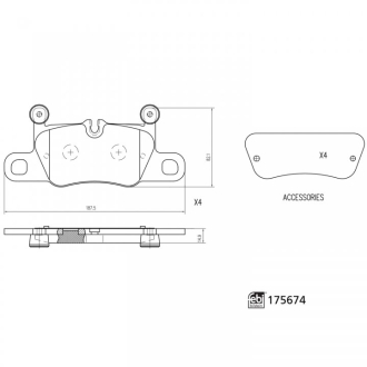 Гальмівні колодки, дискові FEBI BILSTEIN 175674