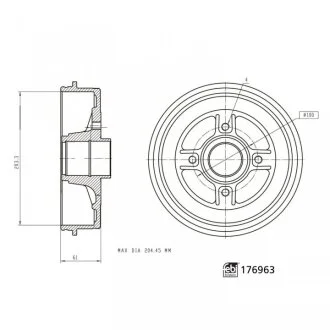 Гальмівний барабан FEBI BILSTEIN 176963