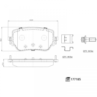 Тормозные колодки, дисковые FEBI BILSTEIN 177185