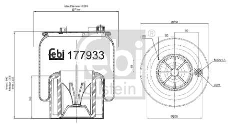 Пневмоподушка FEBI BILSTEIN 177933