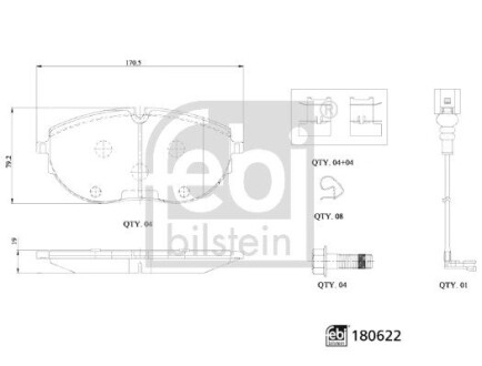 Тормозные колодки, дисковые FEBI BILSTEIN 180622