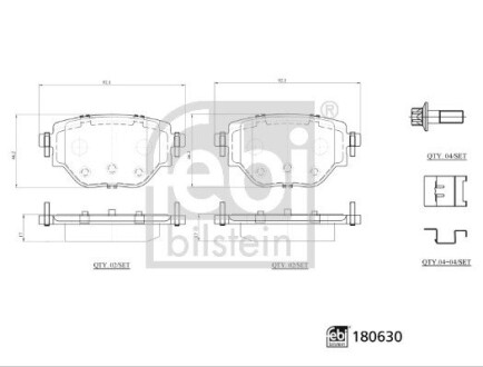 Тормозные колодки, дисковые FEBI BILSTEIN 180630