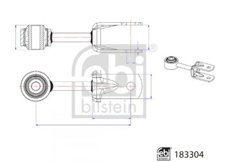 Тяга стабілізатора (заднього) VW Crafter 50/Man TGE 2.0D 17- (139mm) FEBI BILSTEIN 183304