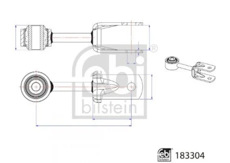 Тяга стабилизатора (заднего) VW Crafter 50/Man TGE 2.0D 17- (139mm) FEBI BILSTEIN 183304