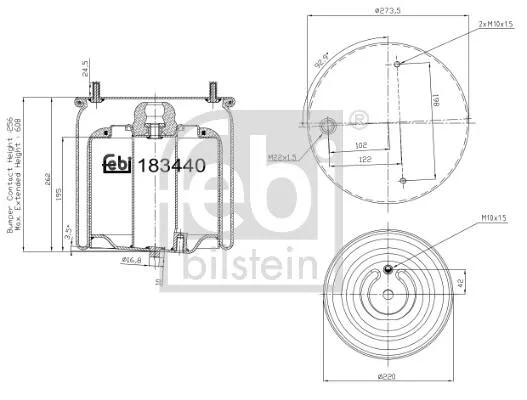Сильфон пневматичної підвіски FEBI BILSTEIN 183440 (фото 1)