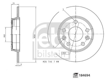 Гальмівний диск FEBI BILSTEIN 184694