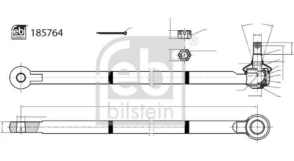 Наконечник поперечної рульової тяги FEBI BILSTEIN 185764 (фото 1)