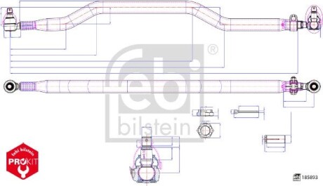 Рульова тяга поперечна FEBI BILSTEIN 185893