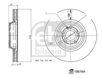 Гальмівний диск FEBI BILSTEIN 186164