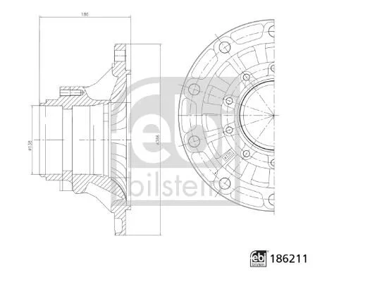 Маточина колеса FEBI BILSTEIN 186211 (фото 1)