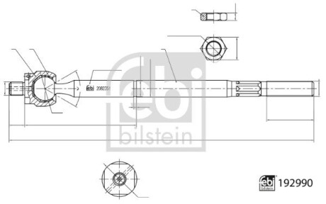 Рульова тяга(без наконечника) FEBI BILSTEIN 192990