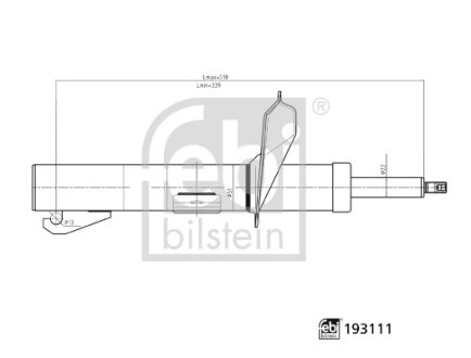 FEBI FORD амортизатор газ.передн.прав.Transit Connect 02- (725-825 kg) FEBI BILSTEIN 193111