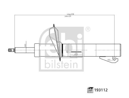 FEBI FORD амортизатор газ.передн.лів.Transit Connect 02- (725-825 kg) FEBI BILSTEIN 193112