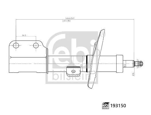 FEBI CITROEN амортизатор передній CITROEN JUMPY, SPACETOURER OPEL VIVARO C, ZAFIRA LIFE PEUGEOT EXPERT, TRAVELLER 1.5D-Electric 04.16- FEBI BILSTEIN 193150 (фото 1)