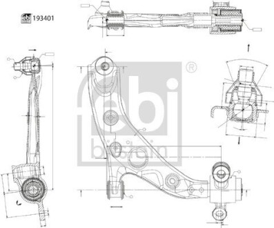 Важіль підвіски передній FEBI BILSTEIN 193401