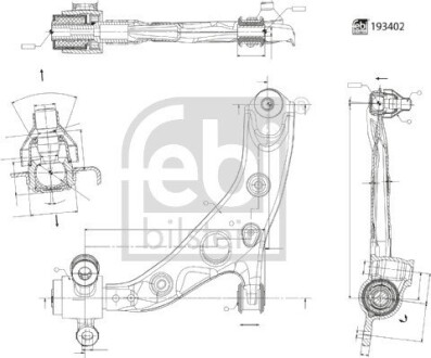 Важіль підвіски передній FEBI BILSTEIN 193402