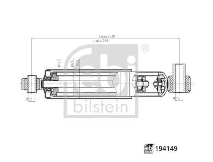 FEBI RENAULT амортизатор газ. передн.Master II 98- FEBI BILSTEIN 194149