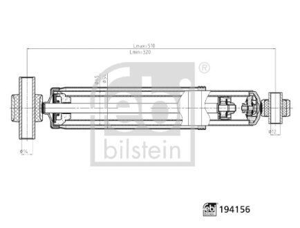 FEBI FORD амортизатор задн. TOURNEO CUSTOM FEBI BILSTEIN 194156