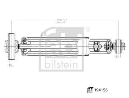 FEBI FORD амортизатор задн. TOURNEO CUSTOM FEBI BILSTEIN 194156