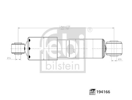 FEBI FIAT амортизатор газ.задн.Doblo 01- FEBI BILSTEIN 194166