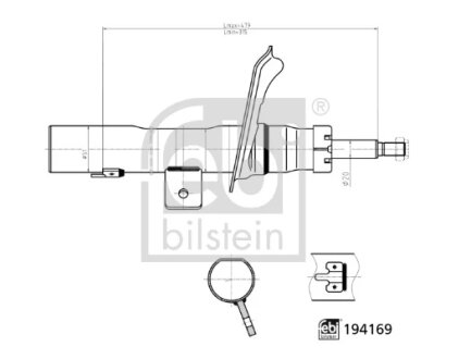 FEBI CITROEN амортизатор газ.передн.лів. Berlingo 96- FEBI BILSTEIN 194169