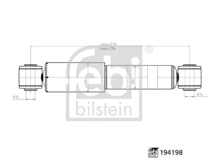 FEBI CITROEN амортизатор газ.задн.Berlingo 96- FEBI BILSTEIN 194198