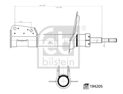 FEBI CITROEN амортизатор газ.передн.Fiat Scudo 95- Jumpy 95-Peugeot 806/Expert 95- FEBI BILSTEIN 194205
