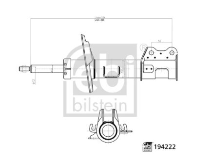 FEBI FIAT амортизатор газ. передн.прав.Doblo 10-,Opel Combo 12- FEBI BILSTEIN 194222