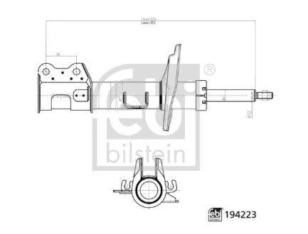 FEBI FIAT амортизатор газ. передн.лів.Doblo 10-,Opel Combo 12- FEBI BILSTEIN 194223