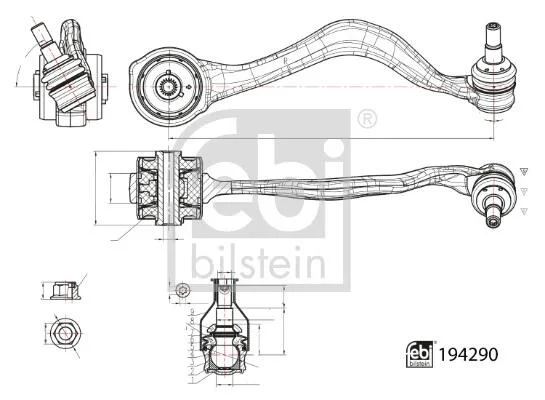 Важіль підвіски, підвіска коліс FEBI BILSTEIN 194290 (фото 1)