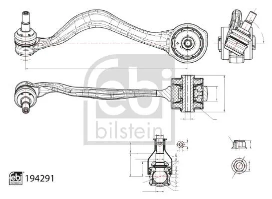 Важіль підвіски, підвіска коліс FEBI BILSTEIN 194291 (фото 1)
