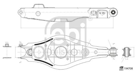 Важіль підвіски,задня вісь FEBI BILSTEIN 194708