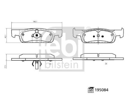 Гальмівні колодки, дискові FEBI BILSTEIN 195084