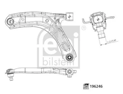 Важіль підвіски передній FEBI BILSTEIN 196246