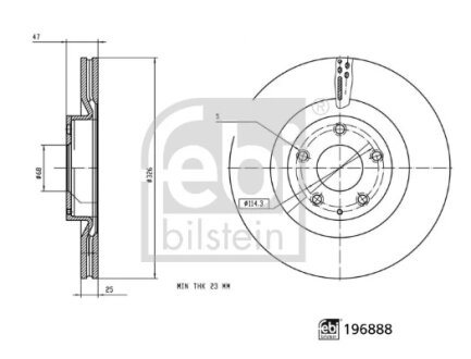 FEBI MAZDA Гальмівний диск передн. MX-30 20- FEBI BILSTEIN 196888