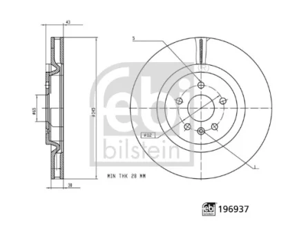 Гальмівний диск FEBI BILSTEIN 196937