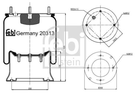 Пневмоподушка FEBI BILSTEIN 20313