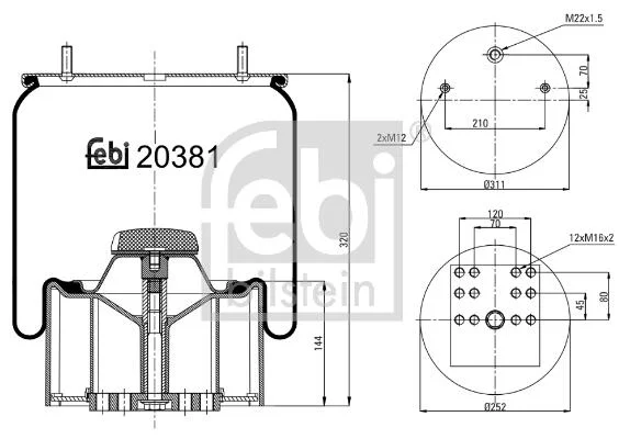 Подушка амортизуюча FEBI BILSTEIN 20381 (фото 1)