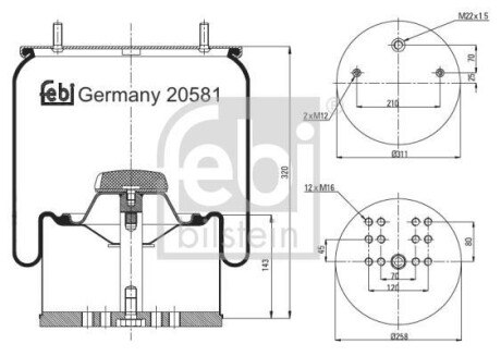 Пневмоподушка FEBI BILSTEIN 20581