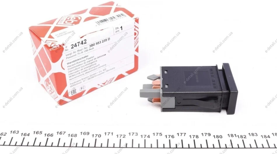 Кнопка аварийки VW Passat 96-05 FEBI BILSTEIN 24742 (фото 1)
