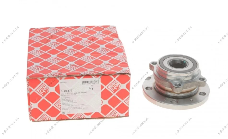 Подшипник ступицы (передней) VW Caddy III/IV/ Golf V 03- (4 болты) FEBI BILSTEIN 26377 (фото 1)