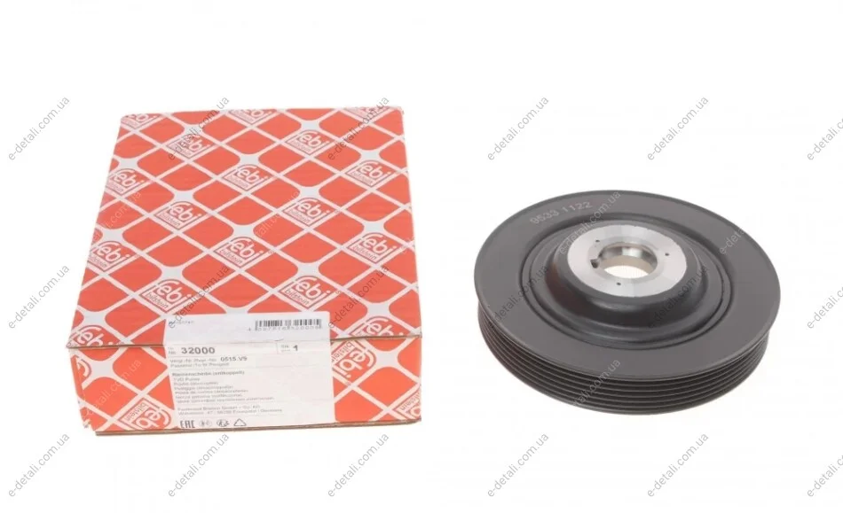 Шкив коленвала Citroen Jumpy/Fiat Scudo/Peugeot Expert 2.0 D 07- (6PK) FEBI BILSTEIN 32000 (фото 1)