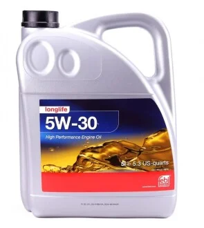 Масло Longlife 5W30 (5L) (GM Dexos 2/MB 229.51/229.52/VW 502 00/505 00/505 01) FEBI BILSTEIN 32943