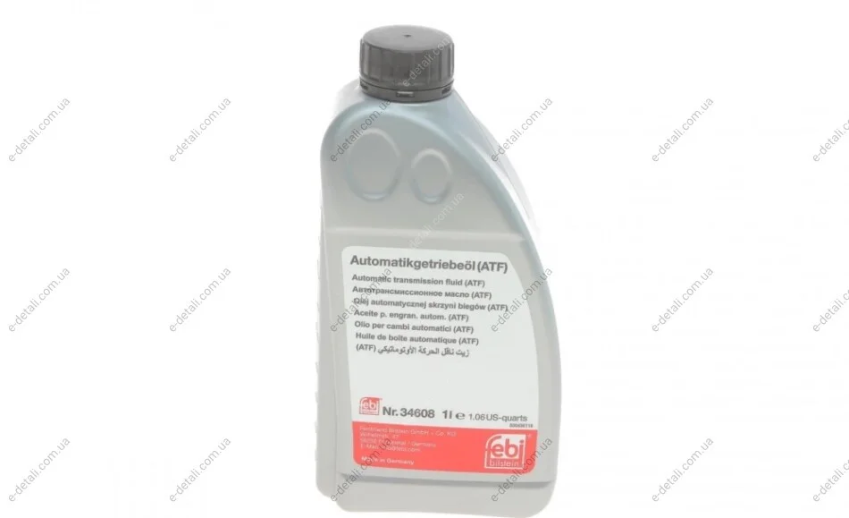 Масло трансмиссионное ATF Tiptronic VAG (1L) (оригинальное только для 6-ступенчатых АКПП) (желтое) FEBI BILSTEIN 34608 (фото 1)